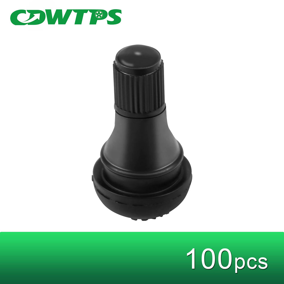 CDWTPS Tire Valve Stem, Rubber Snap-in Short Black Tire Pressure Sensor Valve stem for Tubeless Vehicle Tires