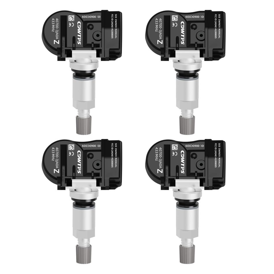 CDWTPS TPMS Sensor,433MHZ Tire Pressure Monitor System 4-Pack for Infiniti| Nissan Replaces# 407003JA0A.407003JA0B.407009DJ0A
