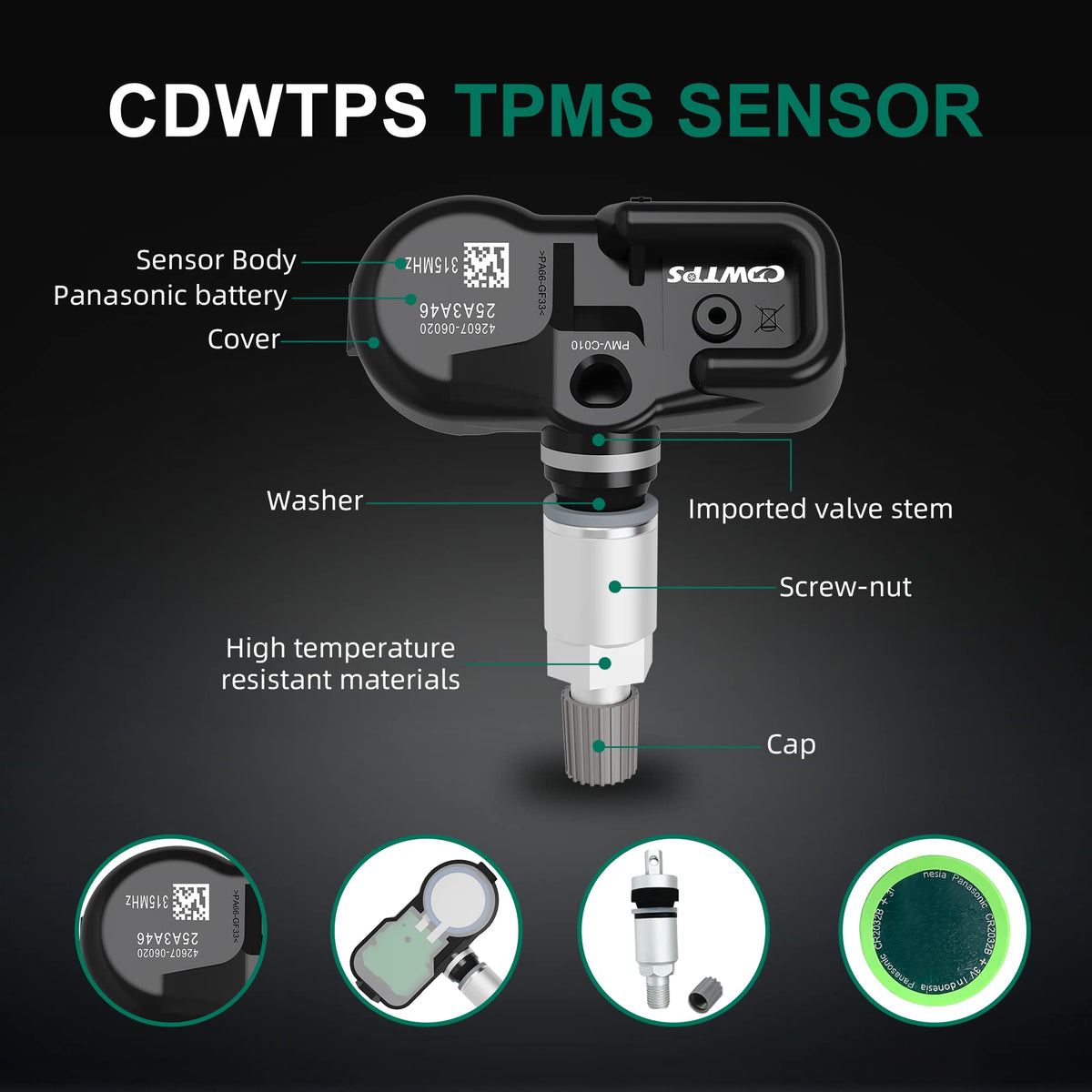 Tpms Sensor Applications TPMS Sensor,315MHZ Tire Pressure Monitor System 4-Pack for Toyota| Lex ...