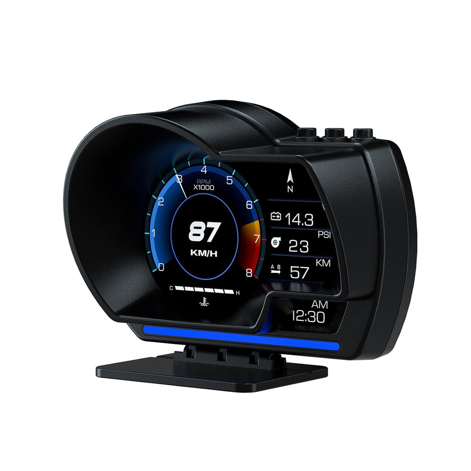 CDWTPS Car HUD Head Up Display P6, OBD+GPS Smart Gauge, Works Great for Most Cars (Black)