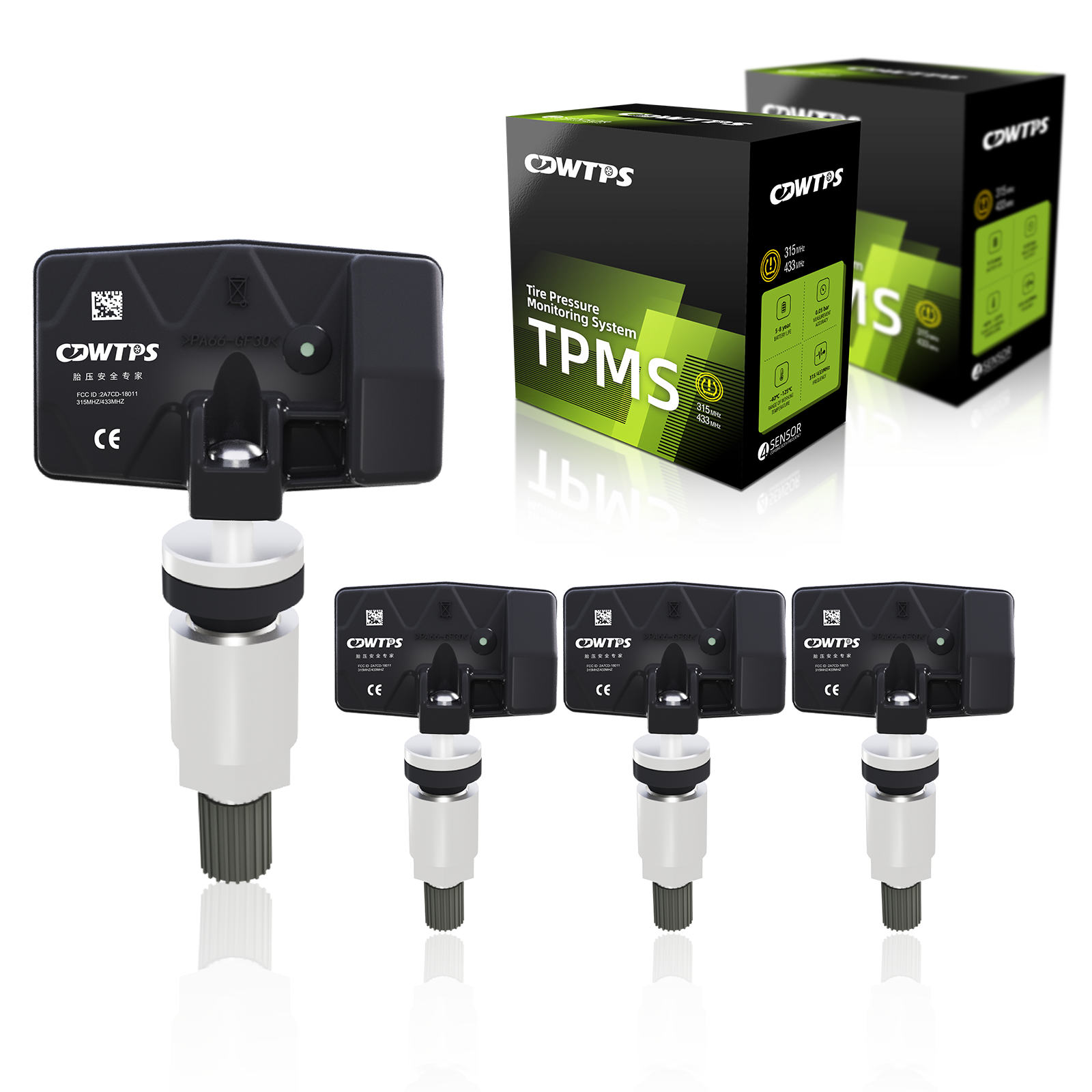 CDWTPS TPMSセンサー 315MHz タイヤ空気圧モニターシステム 4パック 08-17 トヨタ セコイア タンドラ 07-20 トヨタ シエナ 交換用 # 42607- CDWTPS TPMS Sensor, 2-in-1 Dual Frequency (315MHz + 433MHz) OE Grade  Pressure Monitoring System Sensor, Fits 98% of Vehicles (Press Fit, Metal  Valve,