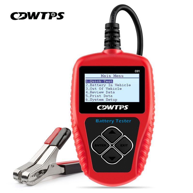 CDWTPS C01 Car Battery Tester 12V - Digital Automotive Batteries & Alternator Diagnostic Tool, 100-2000 CCA Load Capacity, Charging & Cranking Analysis for Motorcycle, Truck, Boat, RV, Marine & Mor